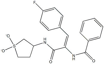 N-[1-{[(1,1-dioxidotetrahydro-3-thienyl)amino]carbonyl}-2-(4-fluorophenyl)vinyl]benzamide Struktur