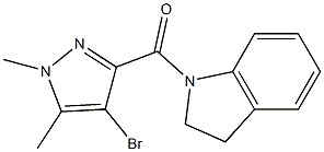 1-[(4-bromo-1,5-dimethyl-1H-pyrazol-3-yl)carbonyl]indoline Struktur