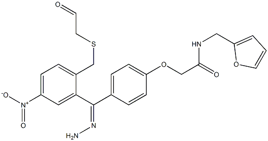 N-(2-furylmethyl)-2-(4-{2-[({4-nitrobenzyl}sulfanyl)acetyl]carbohydrazonoyl}phenoxy)acetamide Struktur