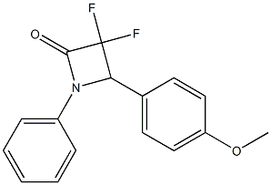 3,3-difluoro-4-(4-methoxyphenyl)-1-phenyl-2-azetidinone Struktur