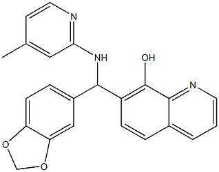 7-{1,3-benzodioxol-5-yl[(4-methyl-2-pyridinyl)amino]methyl}-8-quinolinol Struktur