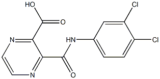 3-[(3,4-dichloroanilino)carbonyl]-2-pyrazinecarboxylic acid Struktur