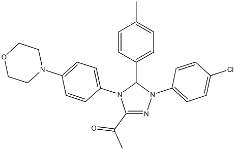 1-{1-(4-chlorophenyl)-5-(4-methylphenyl)-4-[4-(4-morpholinyl)phenyl]-4,5-dihydro-1H-1,2,4-triazol-3-yl}ethanone Struktur