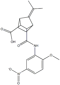 3-({5-nitro-2-methoxyanilino}carbonyl)-7-(1-methylethylidene)bicyclo[2.2.1]heptane-2-carboxylic acid Struktur