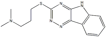 N,N-dimethyl-3-(5H-[1,2,4]triazino[5,6-b]indol-3-ylsulfanyl)-1-propanamine Struktur