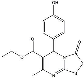 ethyl 5-(4-hydroxyphenyl)-7-methyl-3-oxo-2,3-dihydro-5H-[1,3]thiazolo[3,2-a]pyrimidine-6-carboxylate Struktur