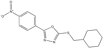 2-[(cyclohexylmethyl)sulfanyl]-5-{4-nitrophenyl}-1,3,4-oxadiazole Struktur