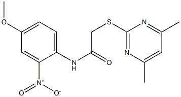 2-[(4,6-dimethylpyrimidin-2-yl)sulfanyl]-N-[2-nitro-4-(methyloxy)phenyl]acetamide Struktur