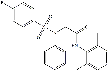 N-(2,6-dimethylphenyl)-2-{[(4-fluorophenyl)sulfonyl]-4-methylanilino}acetamide Struktur