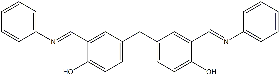 4-{4-hydroxy-3-[(phenylimino)methyl]benzyl}-2-[(phenylimino)methyl]phenol Struktur