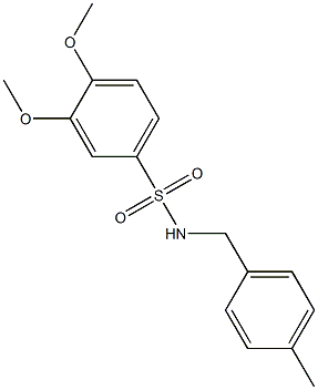 3,4-dimethoxy-N-(4-methylbenzyl)benzenesulfonamide Struktur