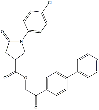 2-[1,1'-biphenyl]-4-yl-2-oxoethyl 1-(4-chlorophenyl)-5-oxo-3-pyrrolidinecarboxylate Struktur