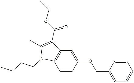 ethyl 5-(benzyloxy)-1-butyl-2-methyl-1H-indole-3-carboxylate Struktur