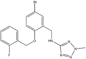 N-{5-bromo-2-[(2-fluorobenzyl)oxy]benzyl}-N-(2-methyl-2H-tetraazol-5-yl)amine Struktur