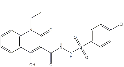 4-chloro-N'-[(4-hydroxy-2-oxo-1-propyl-1,2-dihydroquinolin-3-yl)carbonyl]benzenesulfonohydrazide Struktur