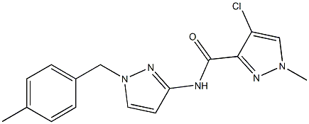 4-chloro-1-methyl-N-[1-(4-methylbenzyl)-1H-pyrazol-3-yl]-1H-pyrazole-3-carboxamide Struktur