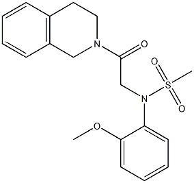 N-[2-(3,4-dihydro-2(1H)-isoquinolinyl)-2-oxoethyl]-N-(2-methoxyphenyl)methanesulfonamide Struktur