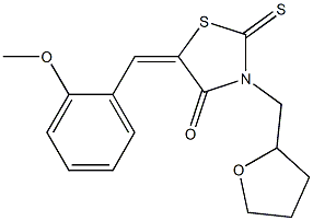 5-(2-methoxybenzylidene)-3-(tetrahydro-2-furanylmethyl)-2-thioxo-1,3-thiazolidin-4-one Struktur