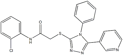 N-(2-chlorophenyl)-2-[(4-phenyl-5-pyridin-3-yl-4H-1,2,4-triazol-3-yl)sulfanyl]acetamide Struktur