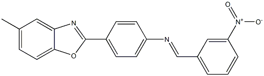 2-[4-({3-nitrobenzylidene}amino)phenyl]-5-methyl-1,3-benzoxazole Struktur