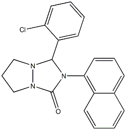 3-(2-chlorophenyl)-2-(1-naphthyl)tetrahydro-1H,5H-pyrazolo[1,2-a][1,2,4]triazol-1-one Struktur