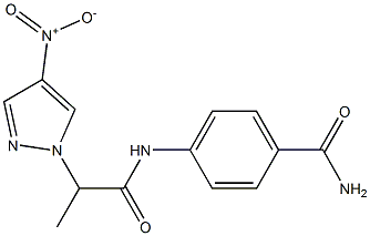 4-[(2-{4-nitro-1H-pyrazol-1-yl}propanoyl)amino]benzamide Struktur