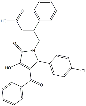 4-[3-benzoyl-2-(4-chlorophenyl)-4-hydroxy-5-oxo-2,5-dihydro-1H-pyrrol-1-yl]-3-phenylbutanoic acid Struktur