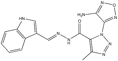 1-(4-amino-1,2,5-oxadiazol-3-yl)-N'-(1H-indol-3-ylmethylene)-4-methyl-1H-1,2,3-triazole-5-carbohydrazide Struktur