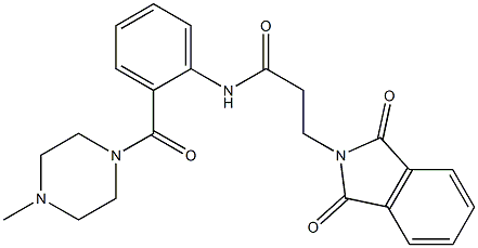 3-(1,3-dioxo-1,3-dihydro-2H-isoindol-2-yl)-N-{2-[(4-methyl-1-piperazinyl)carbonyl]phenyl}propanamide Struktur