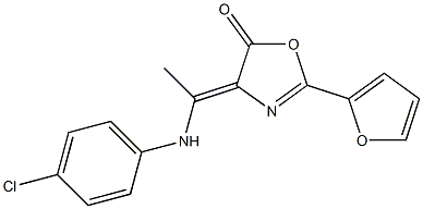 4-[1-(4-chloroanilino)ethylidene]-2-(2-furyl)-1,3-oxazol-5(4H)-one Struktur