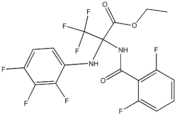 ethyl 2-[(2,6-difluorobenzoyl)amino]-3,3,3-trifluoro-2-(2,3,4-trifluoroanilino)propanoate Struktur