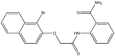 2-({2-[(1-bromo-2-naphthyl)oxy]acetyl}amino)benzamide Struktur