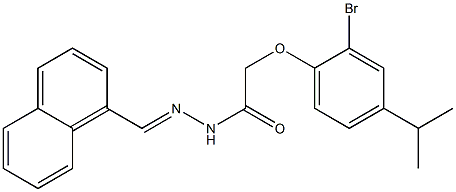 2-(2-bromo-4-isopropylphenoxy)-N'-[(E)-1-naphthylmethylidene]acetohydrazide Struktur