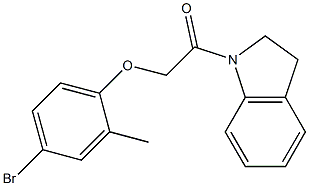 2-(4-bromo-2-methylphenoxy)-1-(2,3-dihydro-1H-indol-1-yl)-1-ethanone Struktur