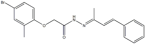 2-(4-bromo-2-methylphenoxy)-N'-[(E,2E)-1-methyl-3-phenyl-2-propenylidene]acetohydrazide Struktur