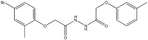 2-(4-bromo-2-methylphenoxy)-N'-[2-(3-methylphenoxy)acetyl]acetohydrazide Struktur