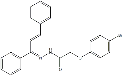 2-(4-bromophenoxy)-N'-[(Z,2E)-1,3-diphenyl-2-propenylidene]acetohydrazide Struktur