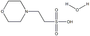 2-(4-morpholinyl)-1-ethanesulfonic acid hydrate Struktur