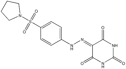 2,4,5,6(1H,3H)-pyrimidinetetrone 5-{N-[4-(1-pyrrolidinylsulfonyl)phenyl]hydrazone} Struktur