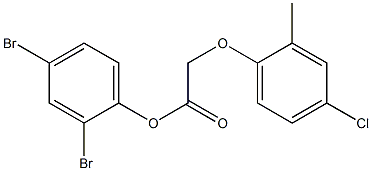 2,4-dibromophenyl 2-(4-chloro-2-methylphenoxy)acetate Struktur