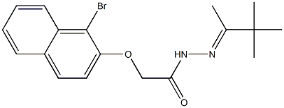 2-[(1-bromo-2-naphthyl)oxy]-N'-[(E)-1,2,2-trimethylpropylidene]acetohydrazide Struktur