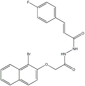 2-[(1-bromo-2-naphthyl)oxy]-N'-[(E)-3-(4-fluorophenyl)-2-propenoyl]acetohydrazide Struktur