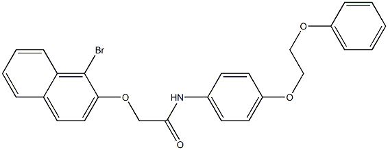 2-[(1-bromo-2-naphthyl)oxy]-N-[4-(2-phenoxyethoxy)phenyl]acetamide Struktur