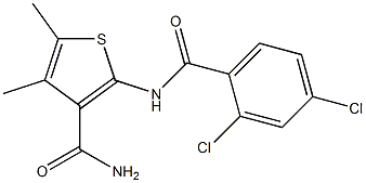 2-[(2,4-dichlorobenzoyl)amino]-4,5-dimethyl-3-thiophenecarboxamide Struktur