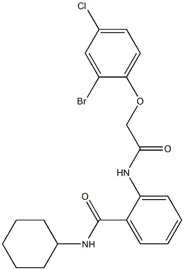 2-{[2-(2-bromo-4-chlorophenoxy)acetyl]amino}-N-cyclohexylbenzamide Struktur