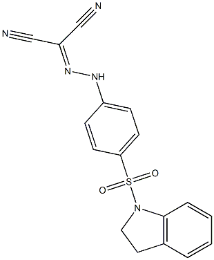 2-{2-[4-(2,3-dihydro-1H-indol-1-ylsulfonyl)phenyl]hydrazono}malononitrile Struktur