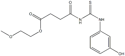 2-methoxyethyl 4-{[(3-hydroxyanilino)carbothioyl]amino}-4-oxobutanoate Struktur