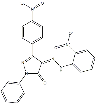 3-(4-nitrophenyl)-1-phenyl-1H-pyrazole-4,5-dione 4-[N-(2-nitrophenyl)hydrazone] Struktur