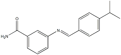 3-{[(E)-(4-isopropylphenyl)methylidene]amino}benzamide Struktur