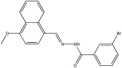 3-bromo-N'-[(E)-(4-methoxy-1-naphthyl)methylidene]benzohydrazide Struktur